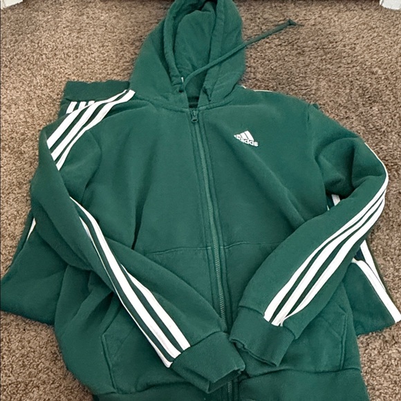 adidas Green tracksuit with White Three-Stripes - Picture 3 of 5